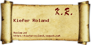 Kiefer Roland névjegykártya